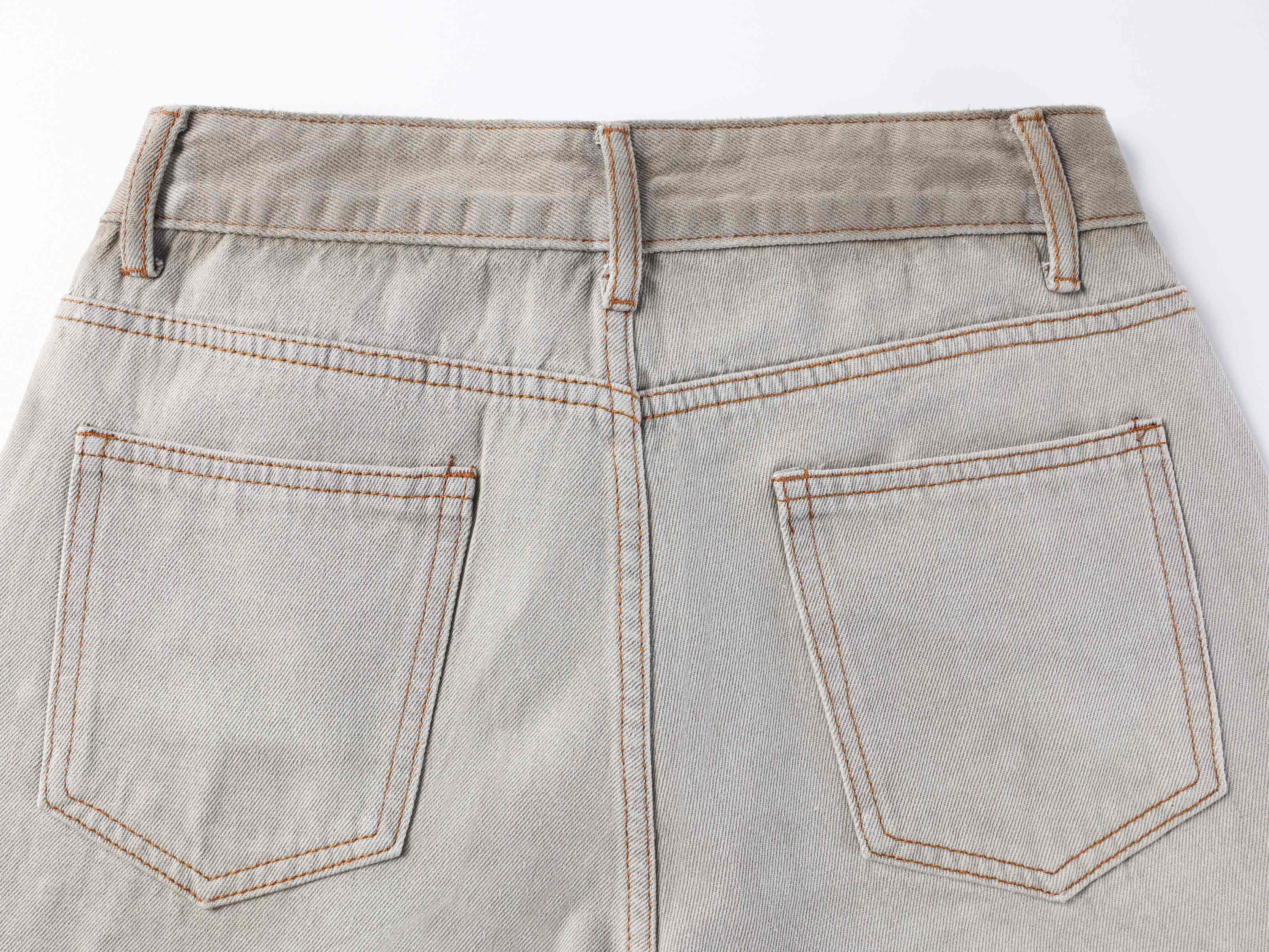 Washed Balloon Fit Denim Pants with Rhinestone Detail