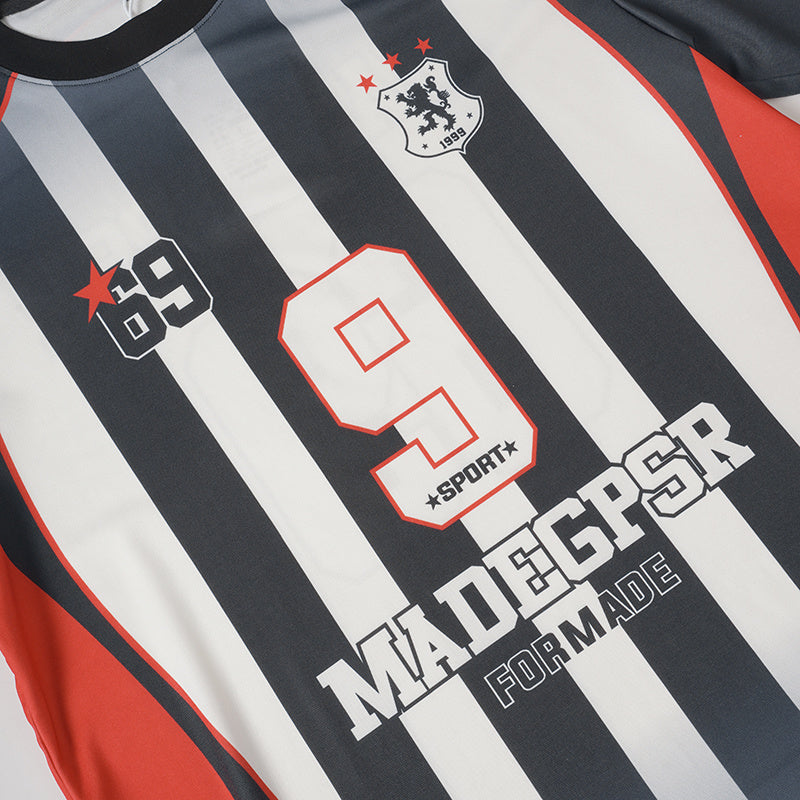 Vertical Stripe Number Performance Jersey | Bold Athletic Tee