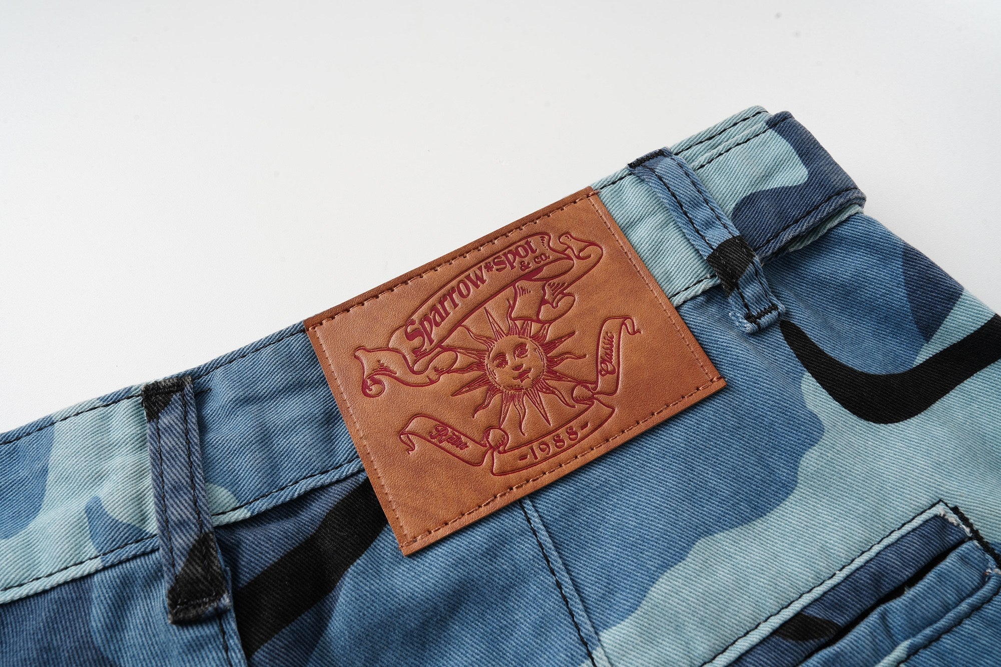 Omirad Blue Camo Cargo Shorts | Oversized Y2K Streetwear