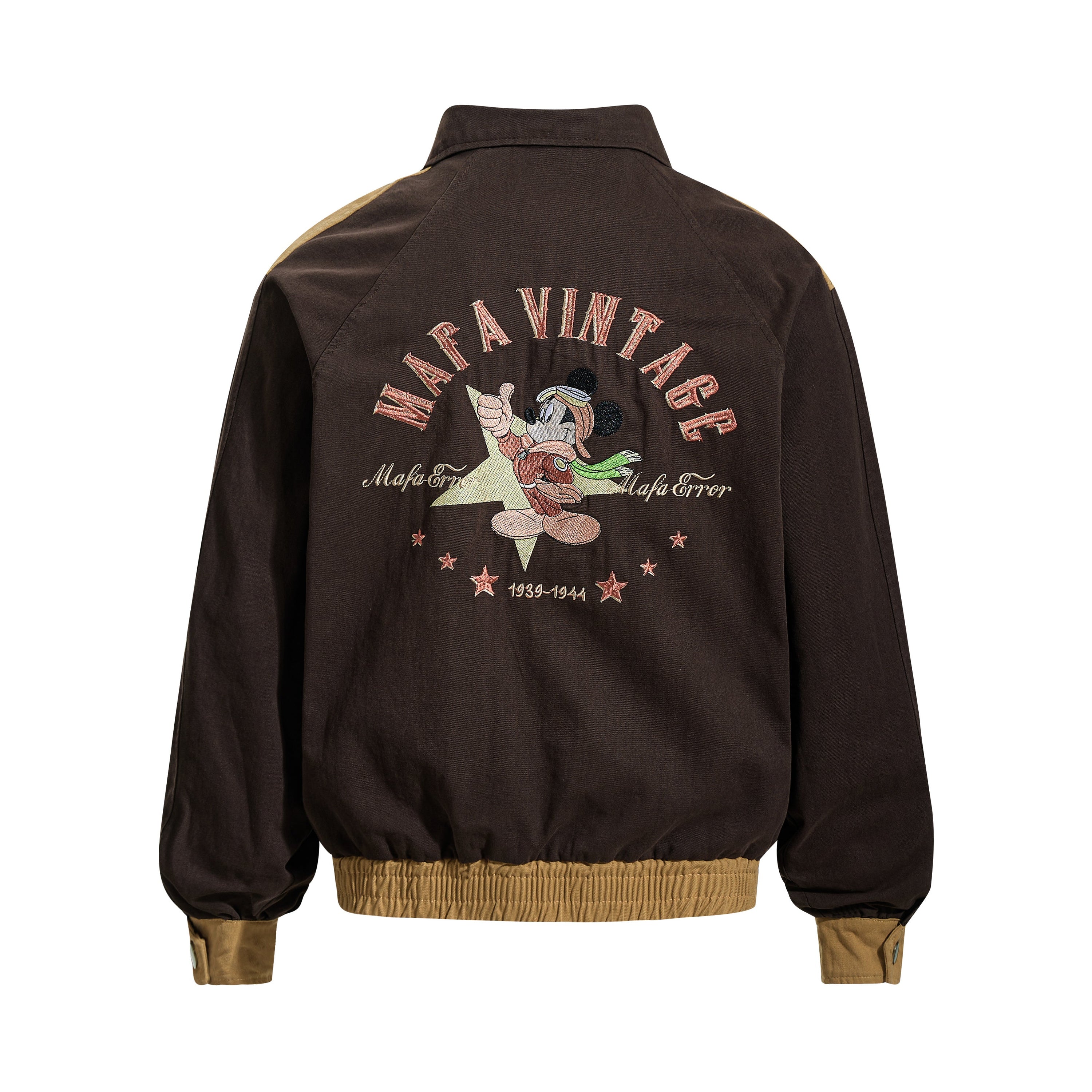 Mafa Vintage Raglan Bomber Jacket | Retro Mickey Embroidery