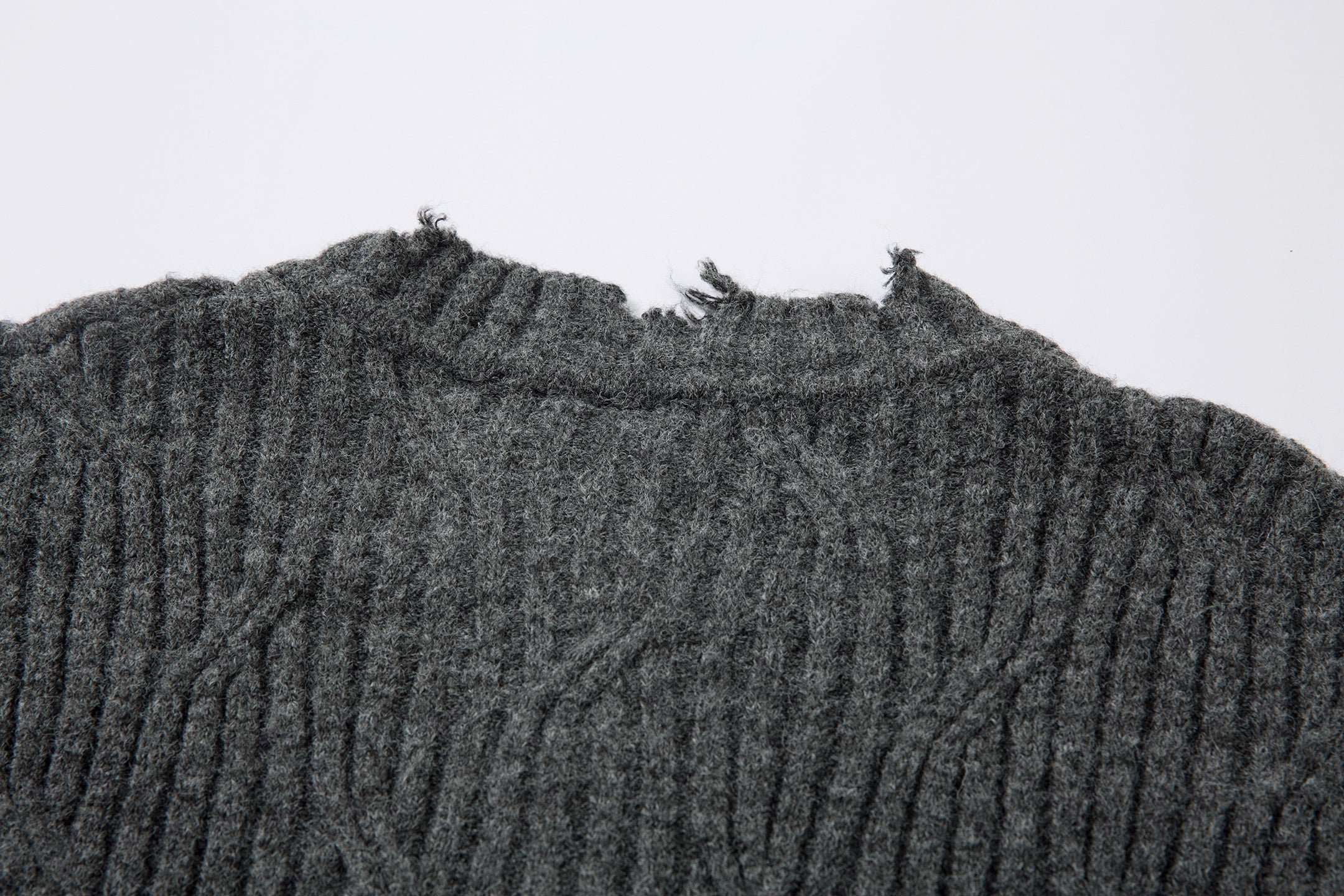 Distressed Ribbed Henley Knit Sweater | Grunge Streetwear