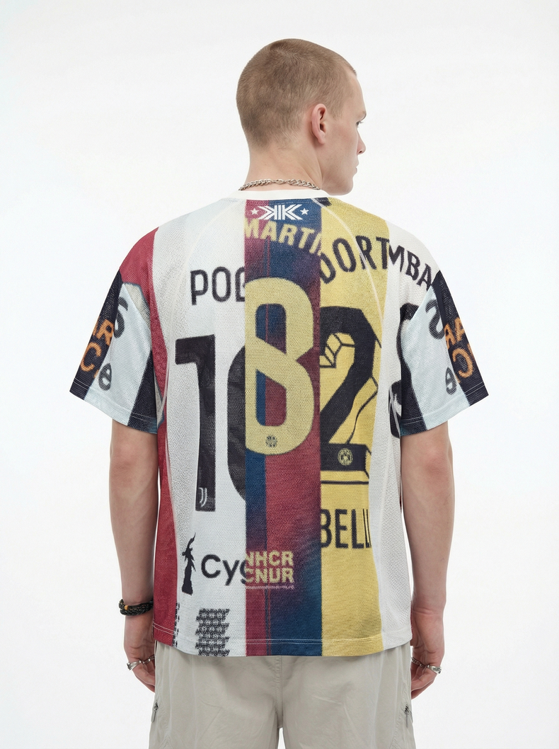 Omirad Vintage Football Patchwork Mesh Jersey | Streetwear