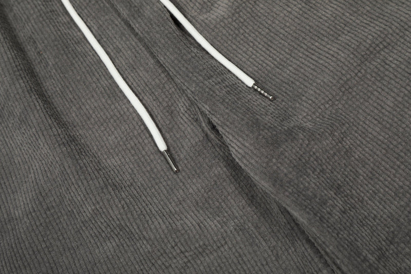 Corduroy Paw Embroidered Barrel-Leg Pants | Streetwear
