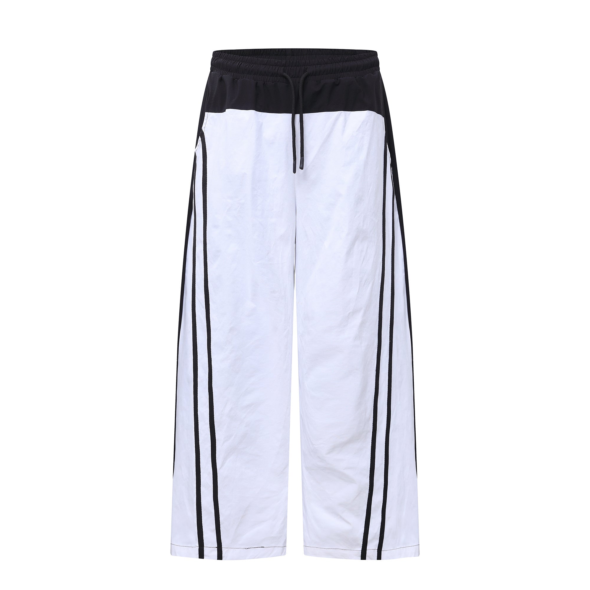 Omirad Contrast Track Wide-Leg Pants | Two-Tone Stripe