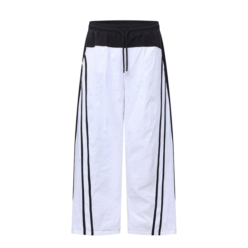 Omirad Contrast Track Wide-Leg Pants | Two-Tone Stripe