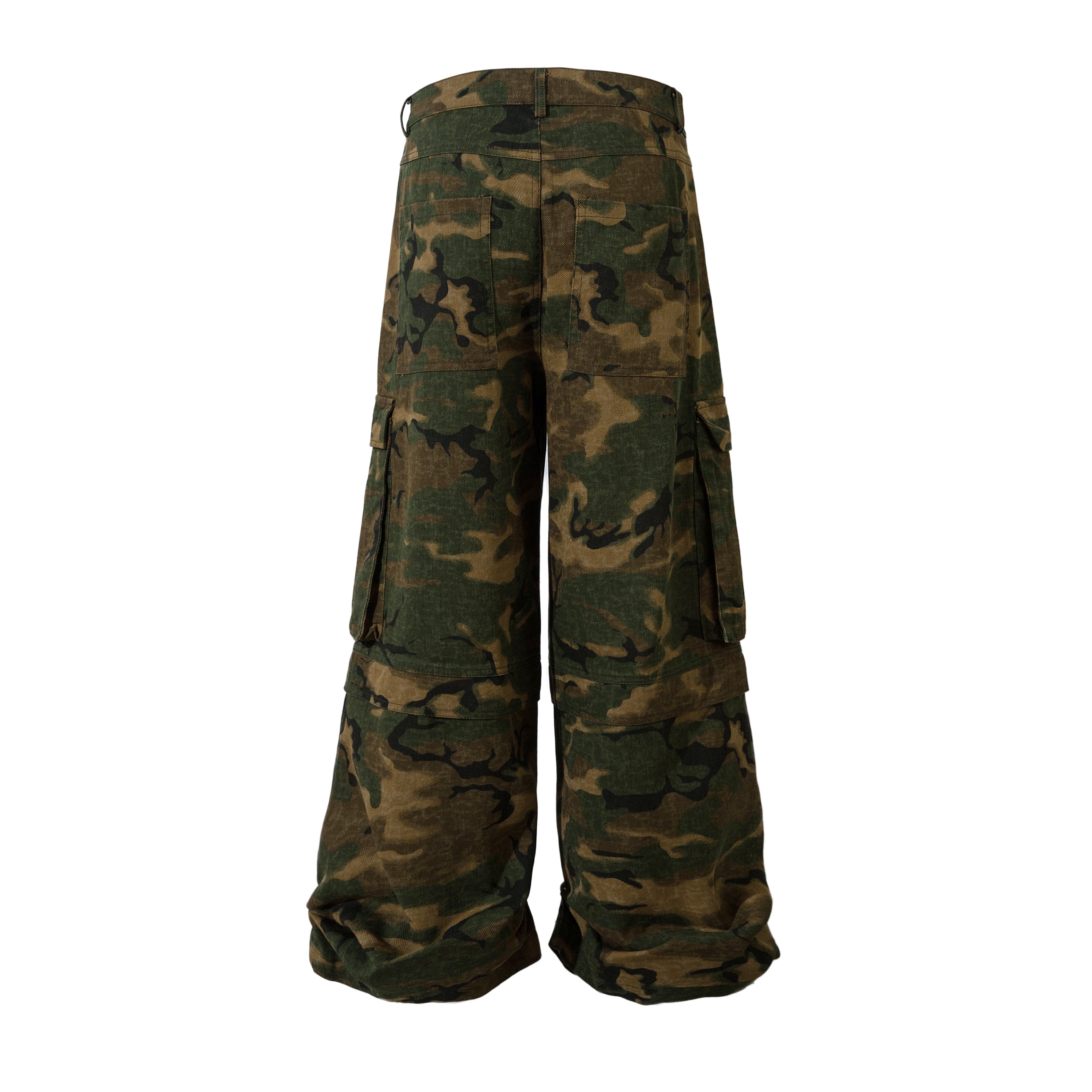 Omirad Woodland Camo Cargo Wide-Leg Pants | 100% Cotton