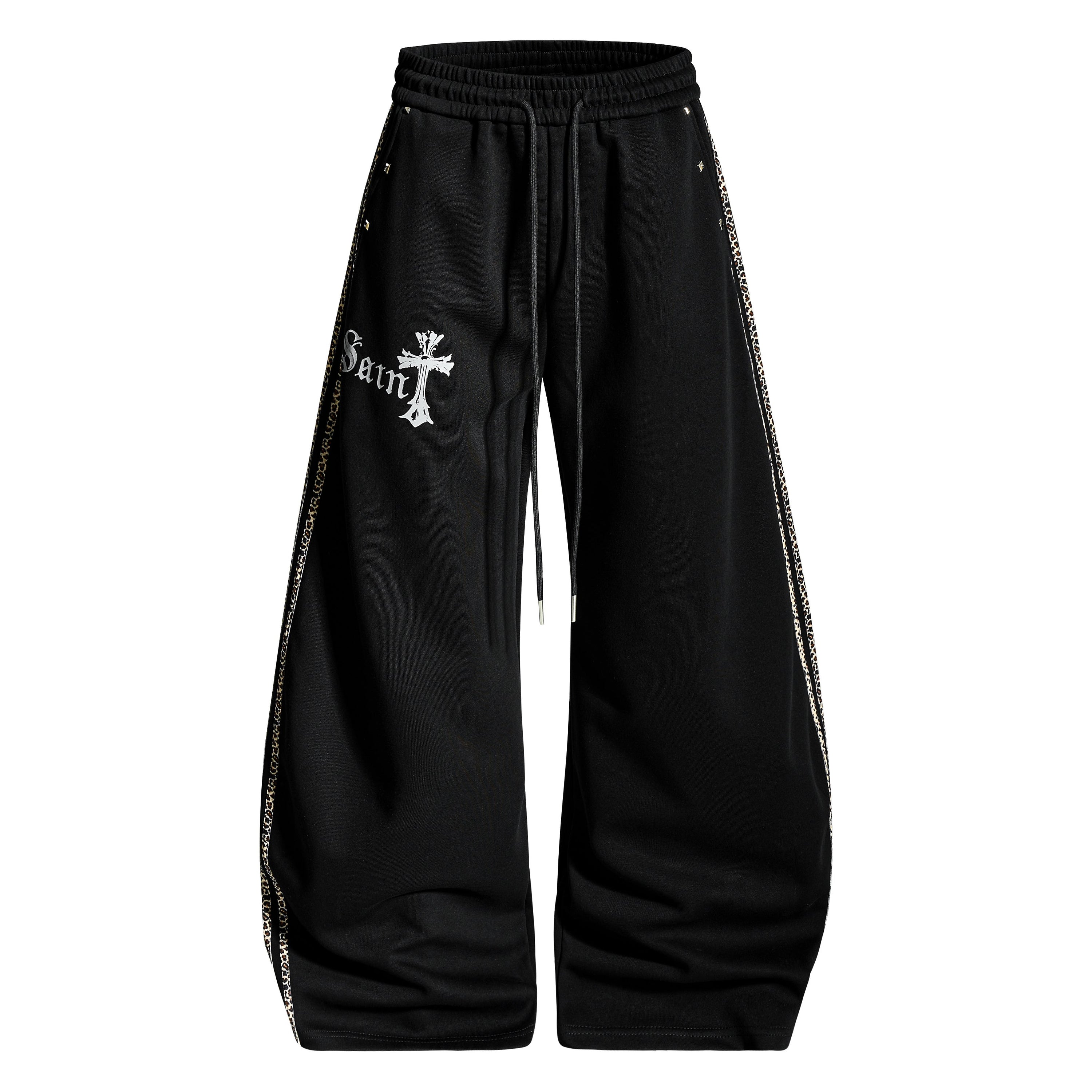 Omirad Gothic Cross Track Pants | Wide-Leg Streetwear