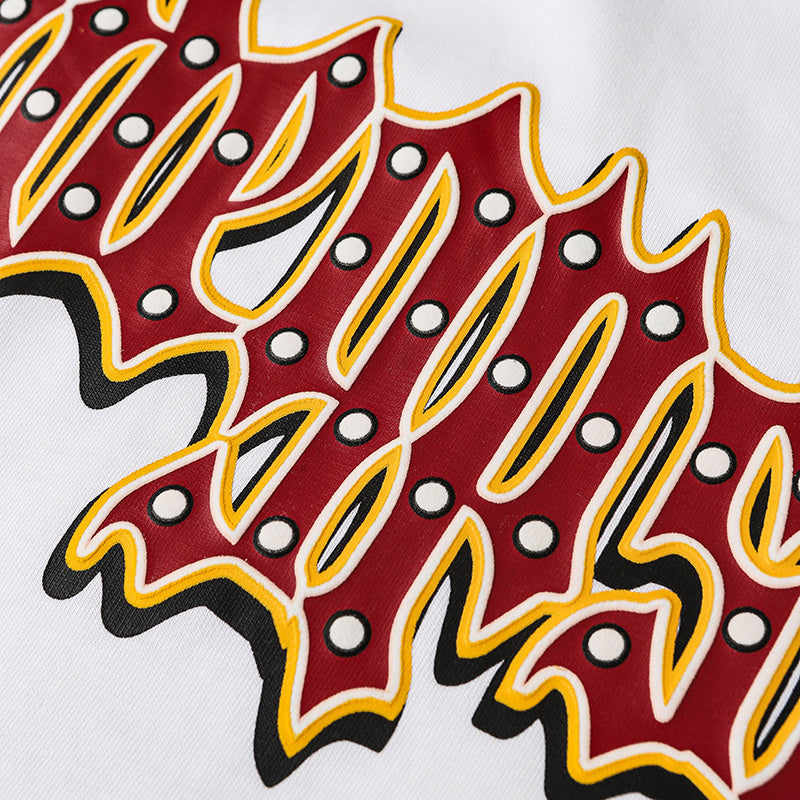 MadeGypsr Gothic Flame Cotton Football Jersey | Streetwear