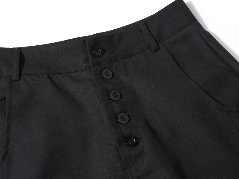Multi-Button Barrel Wide-Leg Trousers | Sculpted Silhouette