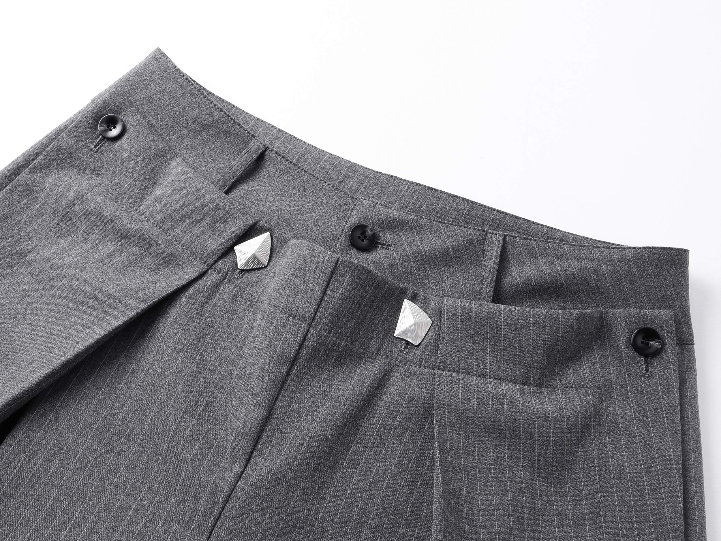 Pinstripe Wrap Wide-Leg Trousers | Avant-Garde Tailored Pants