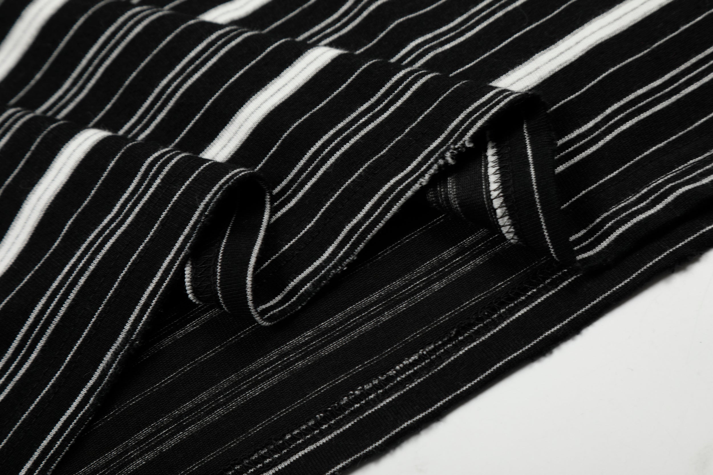 Men's Striped Henley Long Sleeve Tee | Distressed Streetwear