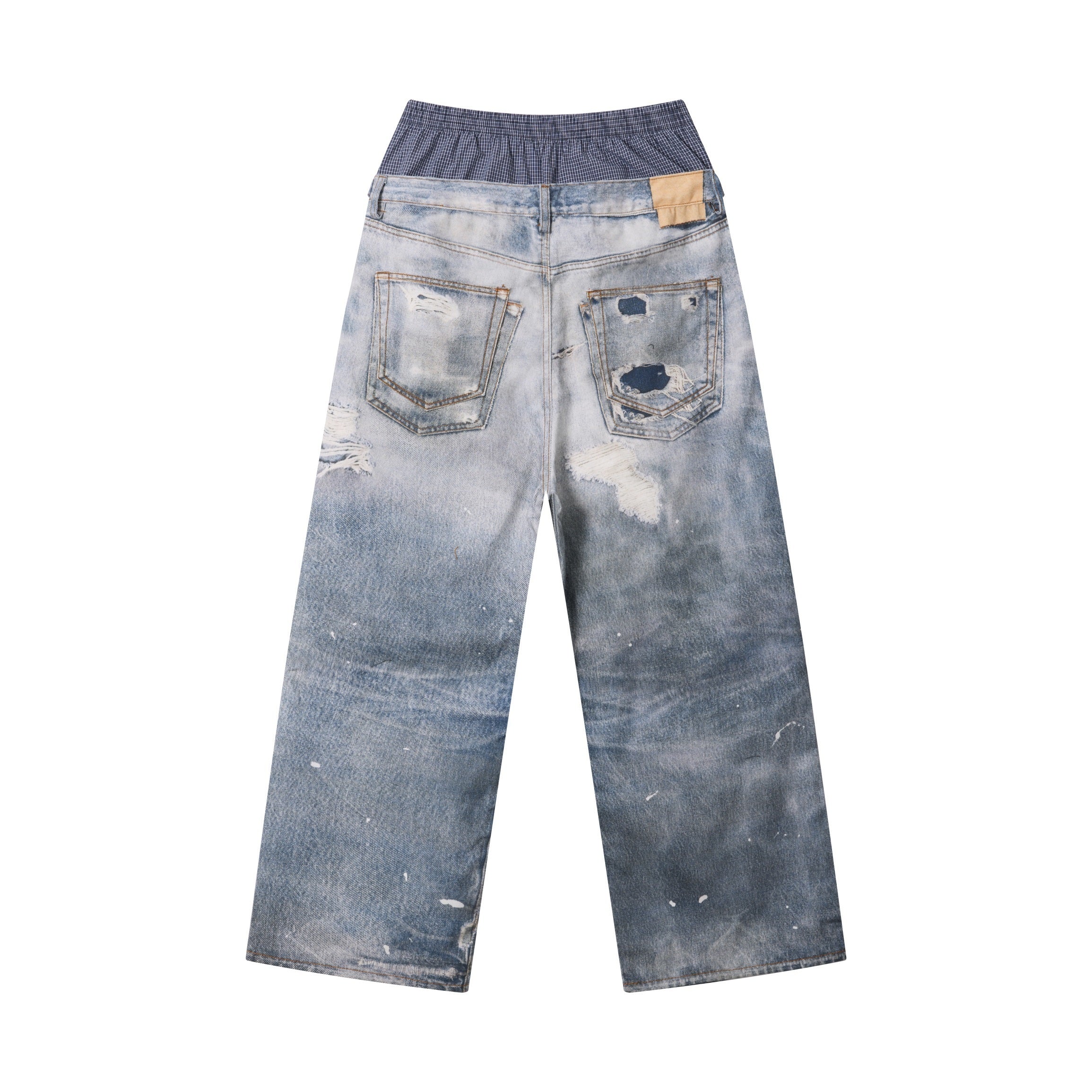 Omirad Layered Waist Distressed Wide-Leg Jeans | Streetwear
