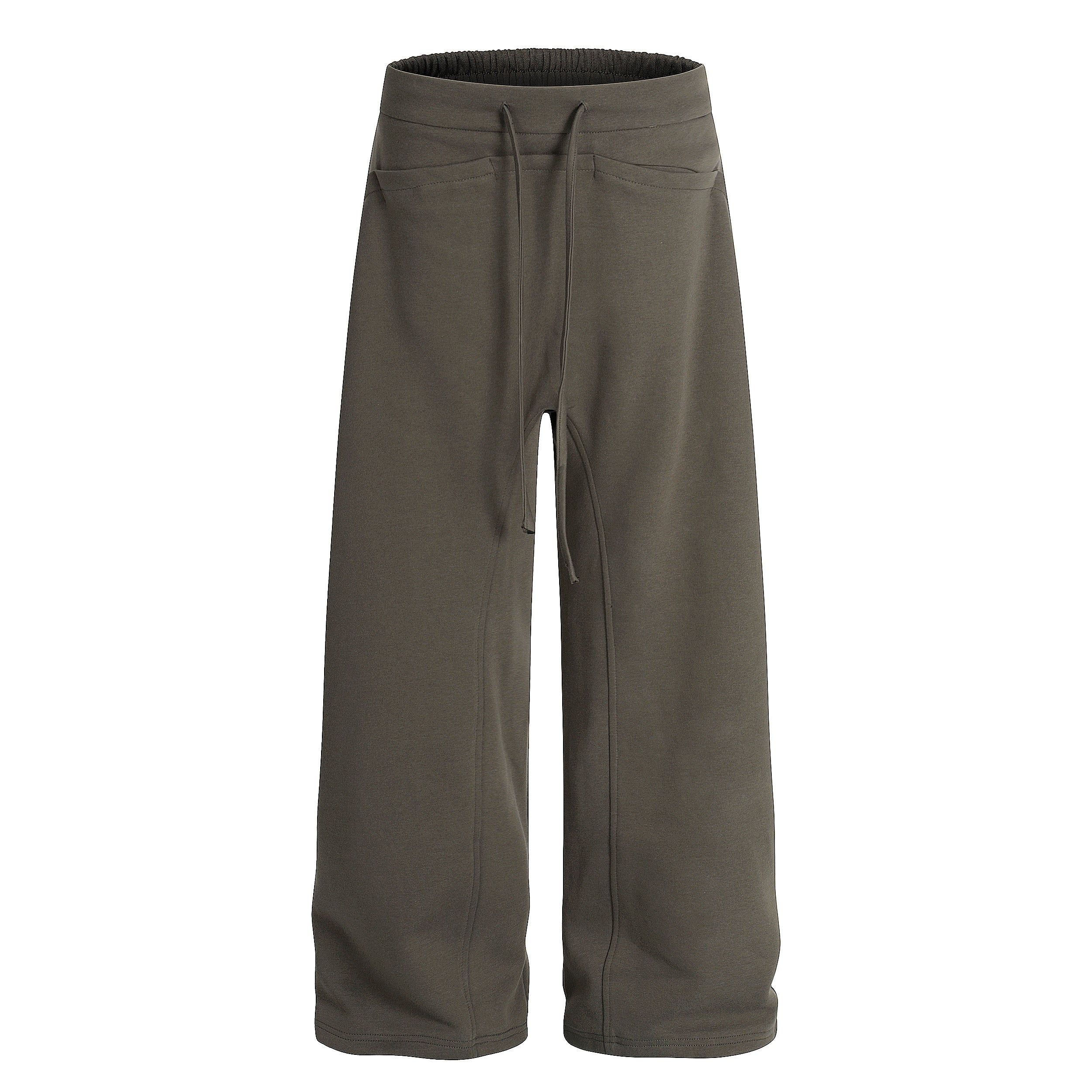 Omirad Essential Wide-Leg Relaxed Knit Pants | Olive