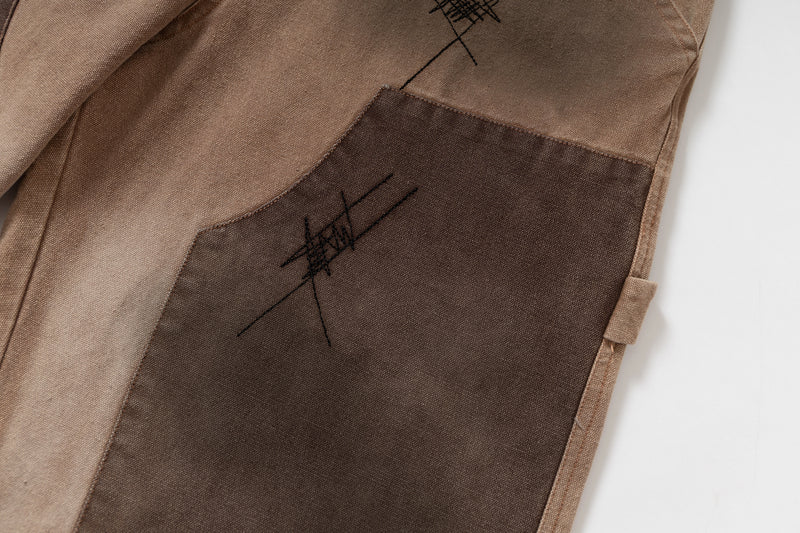 Omirad Spray-Dye Patchwork Wide-Leg Cargo Jeans | SEAKOFF