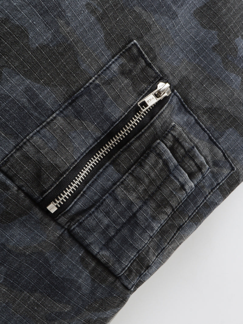 Reversible Camo Hooded Bomber Jacket | Two-Way Style