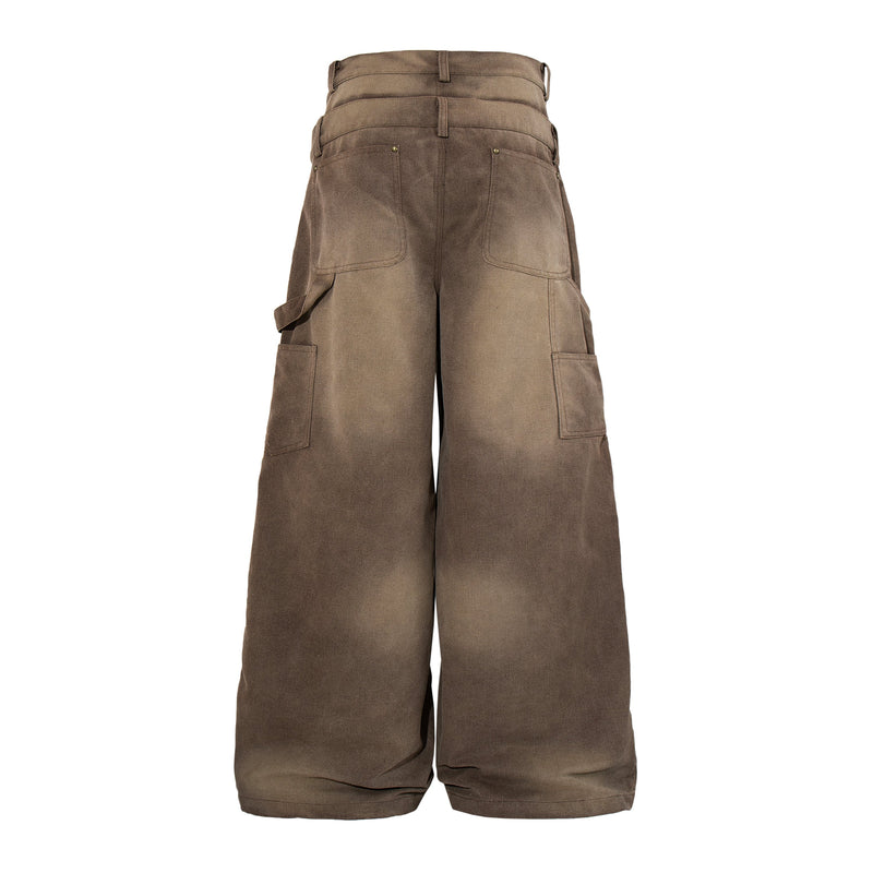 Omirad Vintage Utility Wide-Leg Carpenter Pants | 100% Cotton