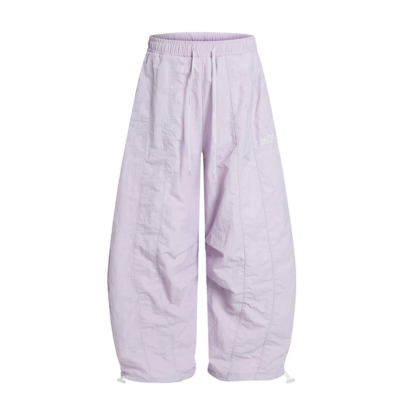 Pastel Nylon Stacked Balloon Pants | Streetwear Trousers