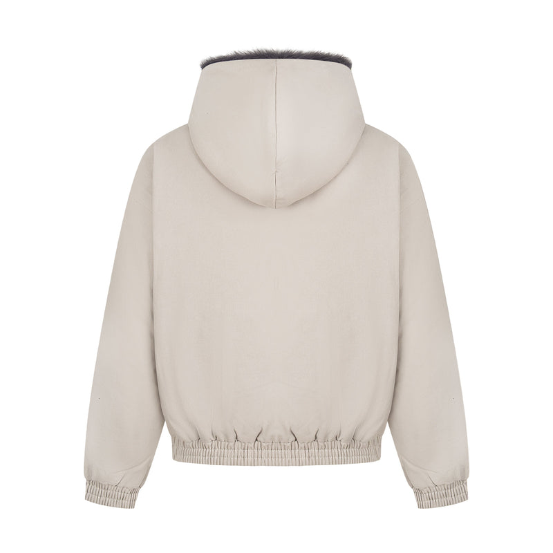 Faux Fur Collar Quilted Bomber Jacket | Streetwear Graphic