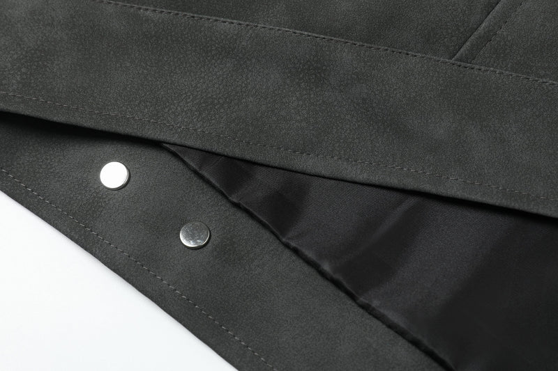 Stand Collar PU Zip Jacket | Minimal Street Style
