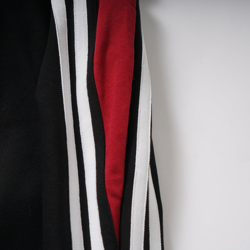 Wide-Leg Track Pants with Lace Star Appliqué & Side Stripes
