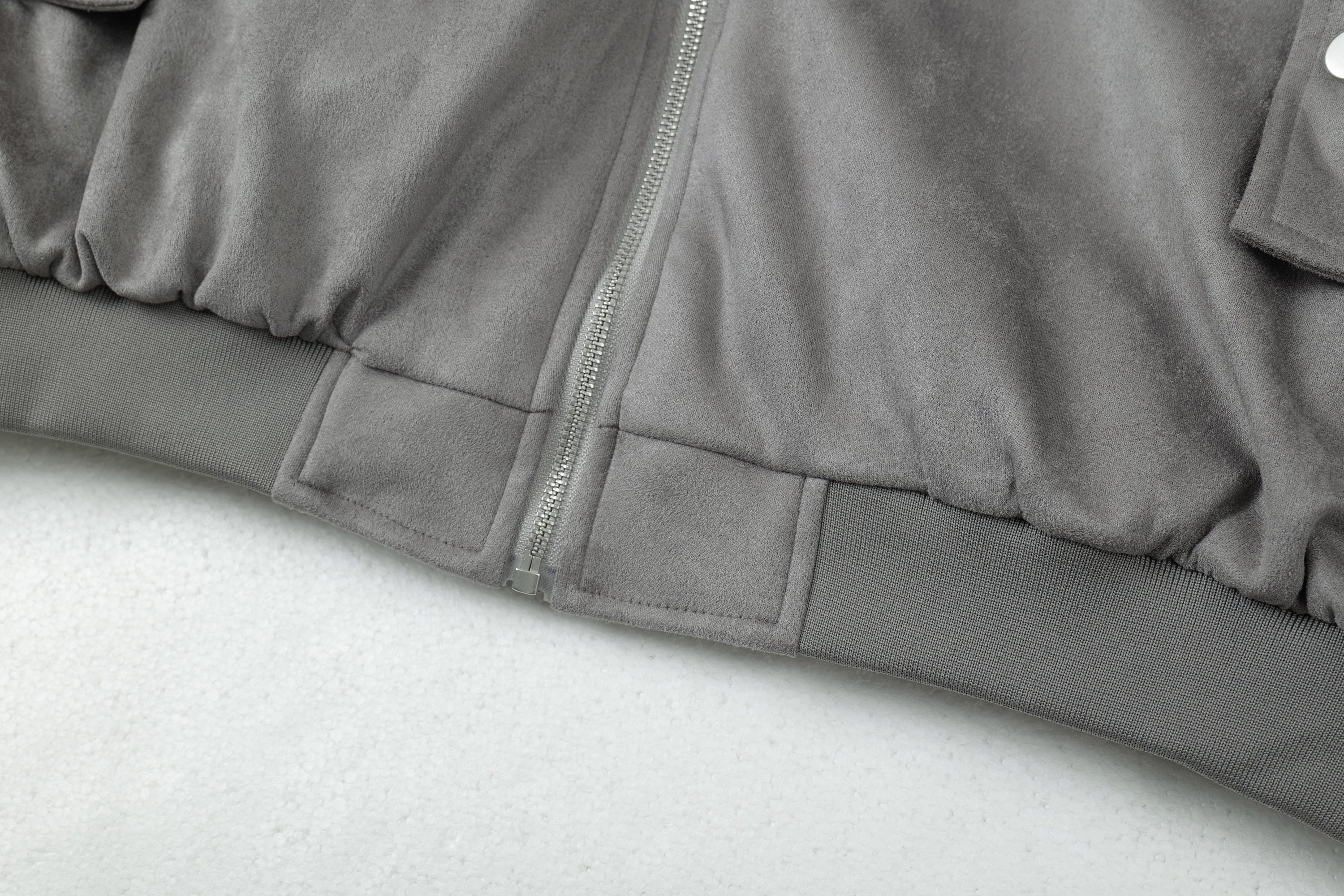 Faux-Fur Lined Suede Hoodie Bomber Jacket | Omirad