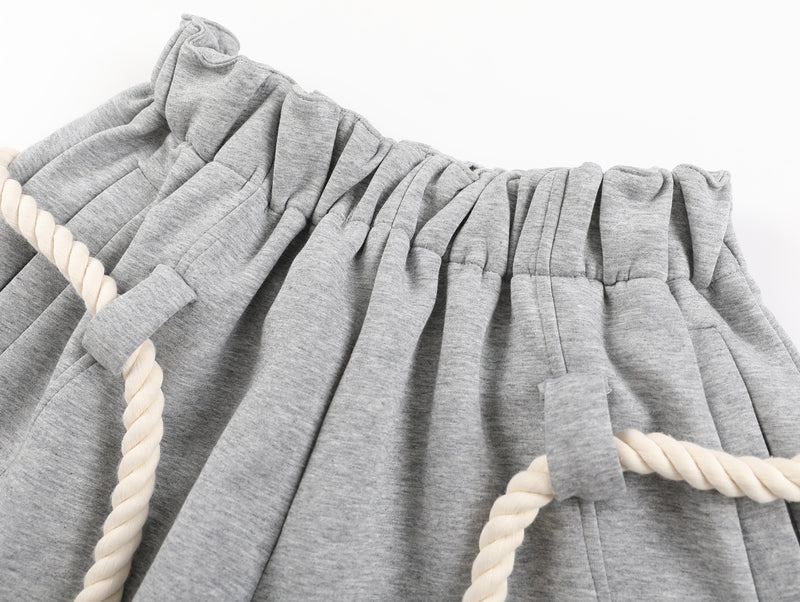 Rope Drawstring Barrel Pants | Wide-Leg Streetwear Trousers