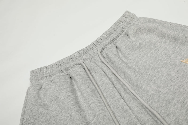 Fuzzy Star Appliqué Wide-Leg Sweatpants | Happy Ronteng