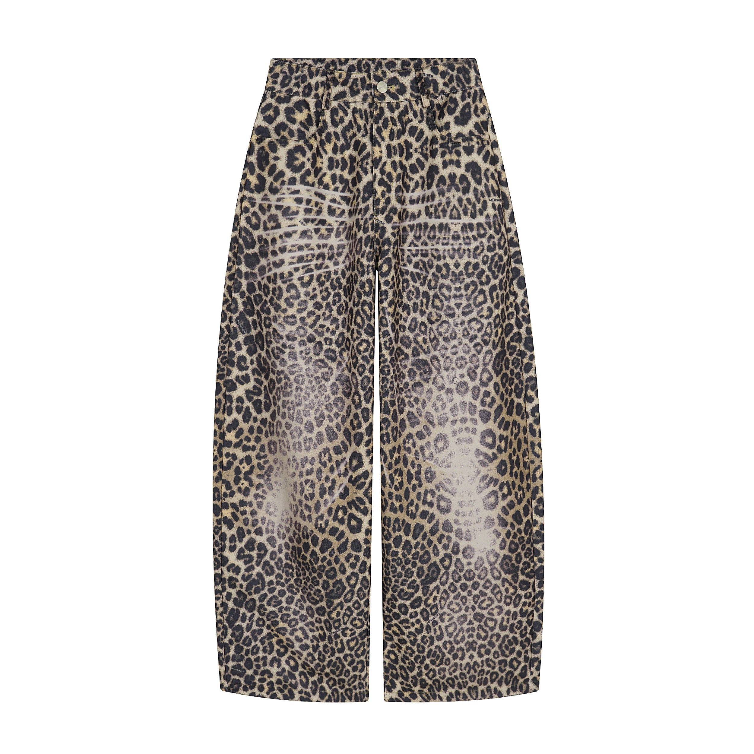 Leopard Print Wide-Leg Performance Mesh Pants | Omirad
