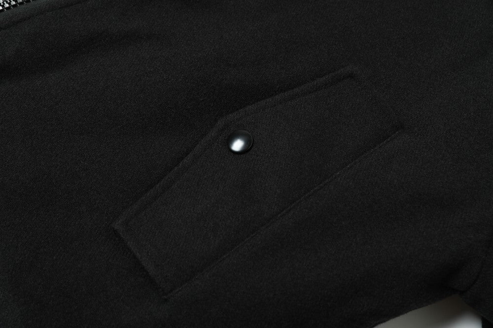 Omirad Minimal Varsity Bomber Jacket | Black Zip-Up