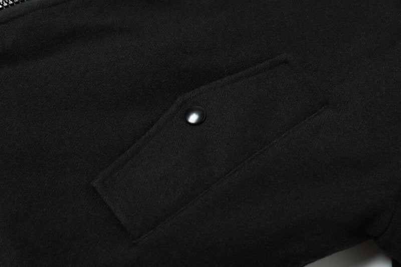Omirad Minimal Varsity Bomber Jacket | Black Zip-Up