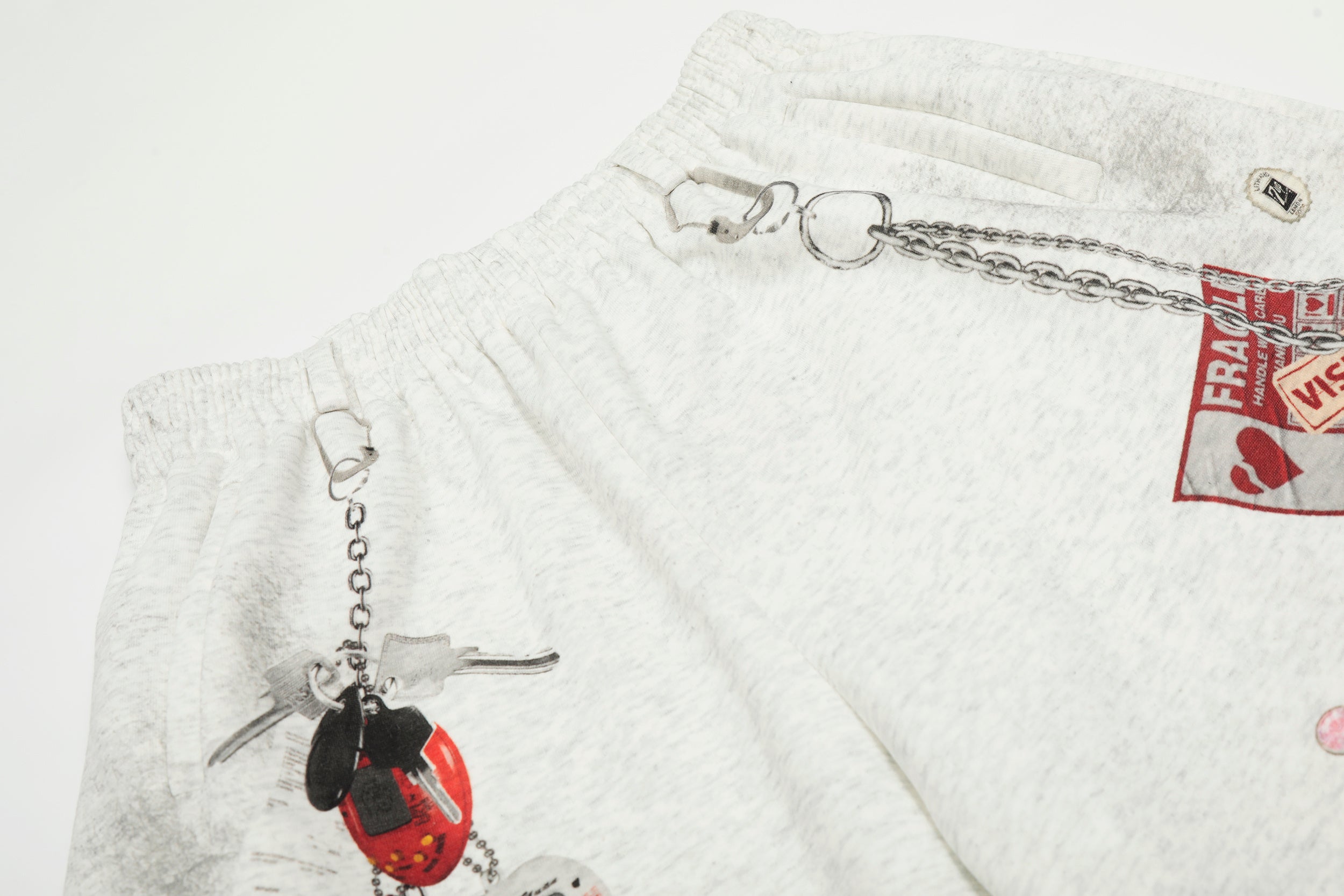 Retro Gadget Print Sweatpants | Y2K Chain Graphic Joggers