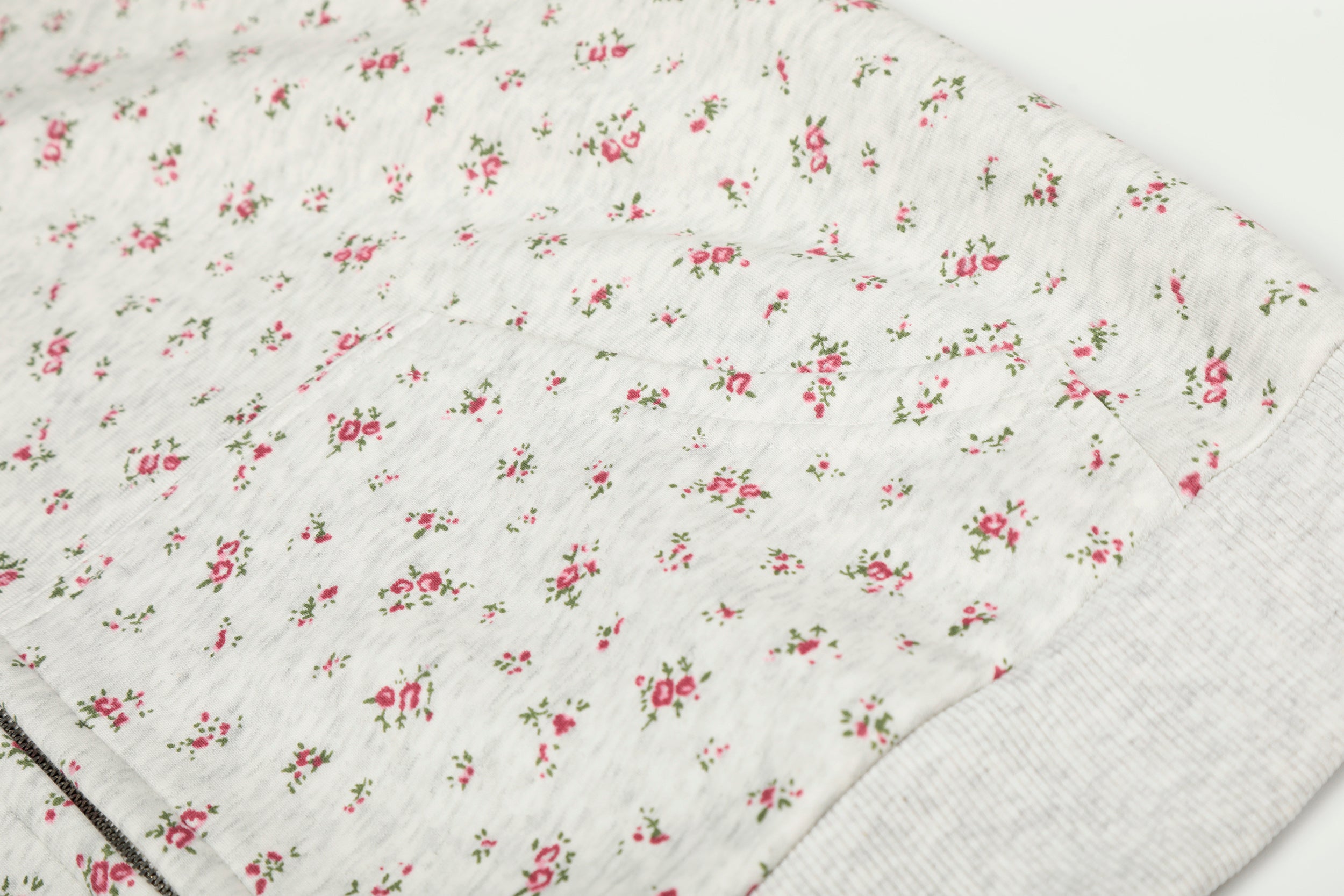 Floral Balaclava Zip Hoodie | Streetwear Cropped Hoodie