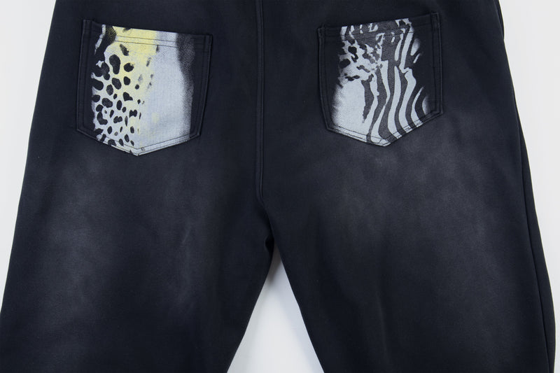 Wild Fusion Graphic Sweatpants | Zebra Leopard Wide-Leg