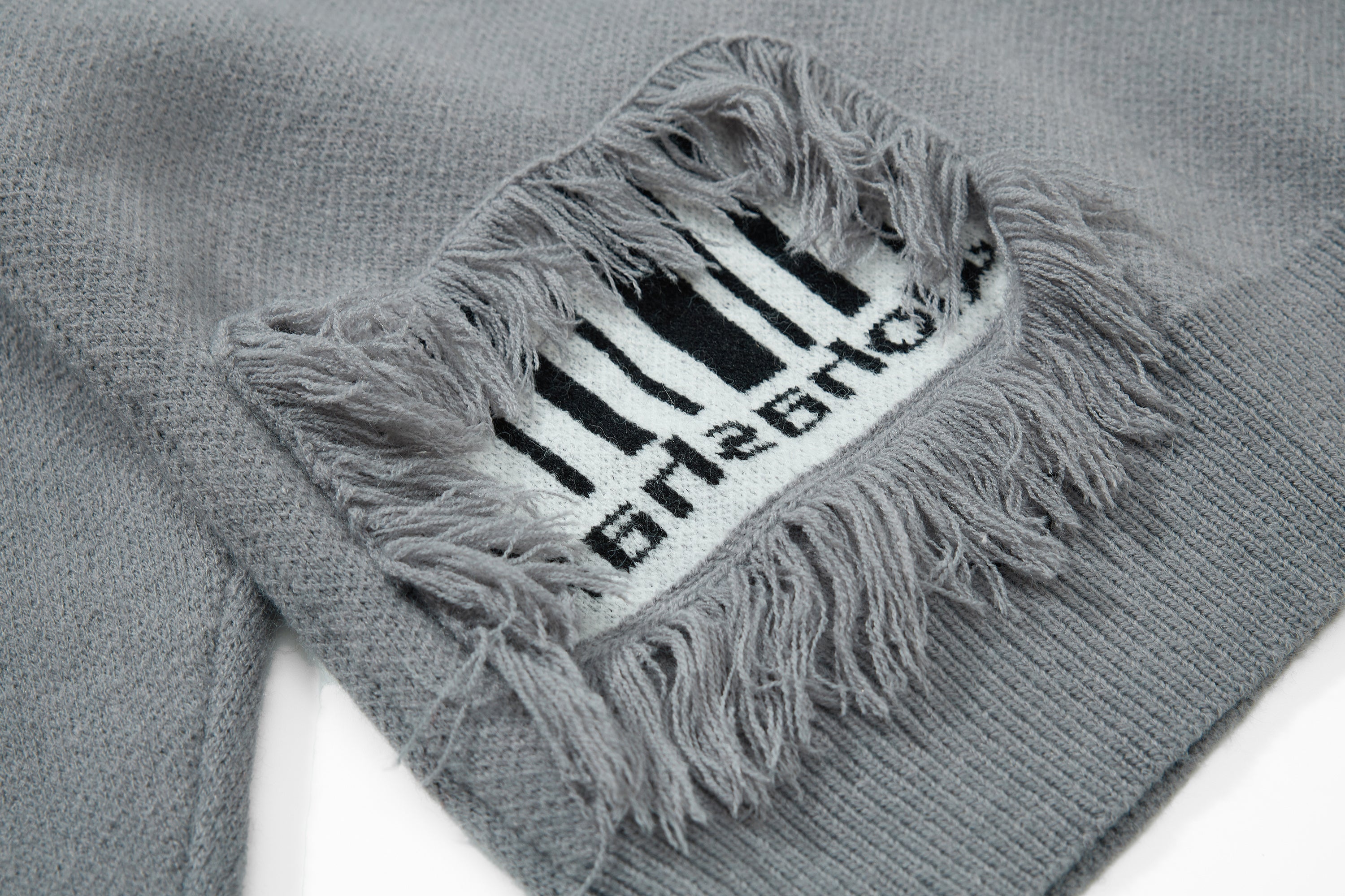 Omirad Fringe Patch Knit Sweater | Deconstructed Streetwear