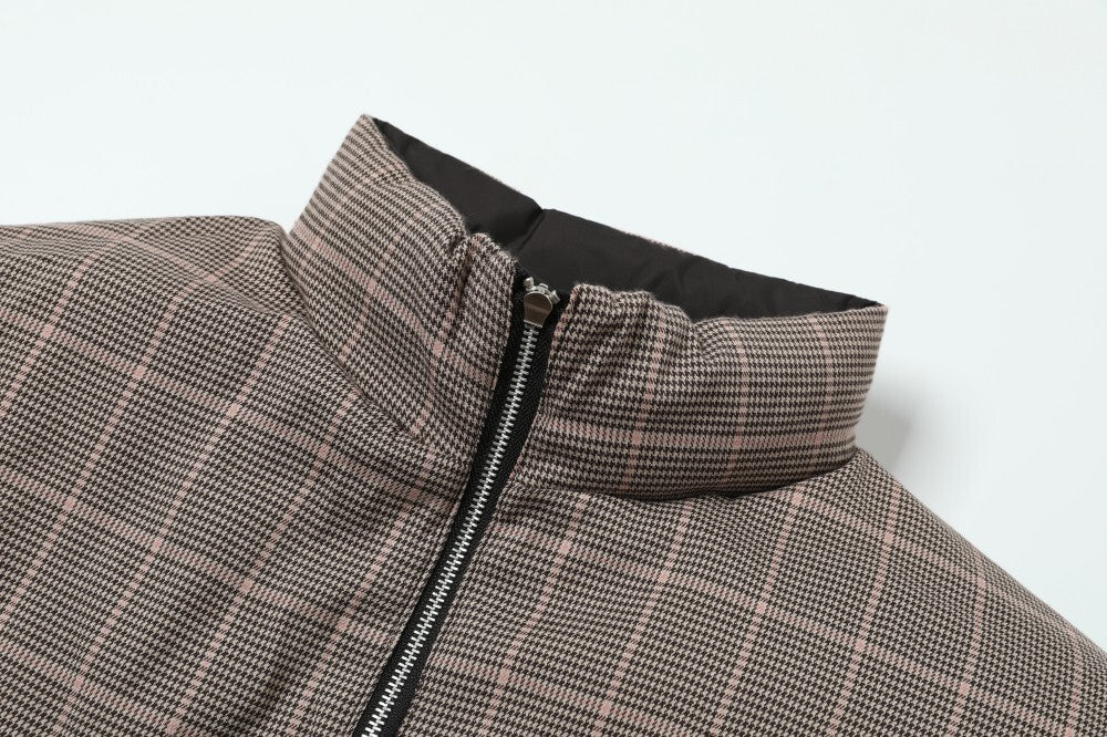Reversible Check Puffer Jacket | Plaid & Black | SEAKOFF