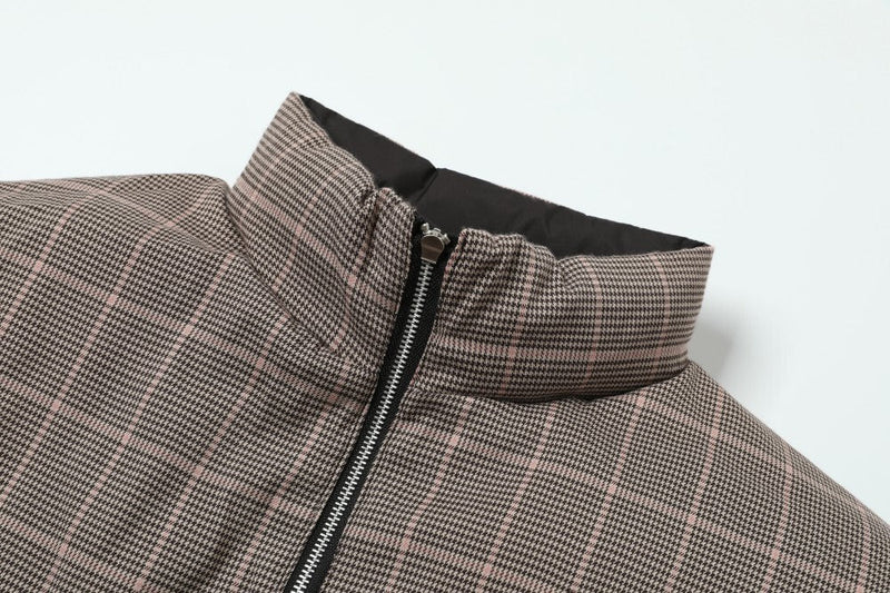 Reversible Check Puffer Jacket | Plaid & Black | SEAKOFF