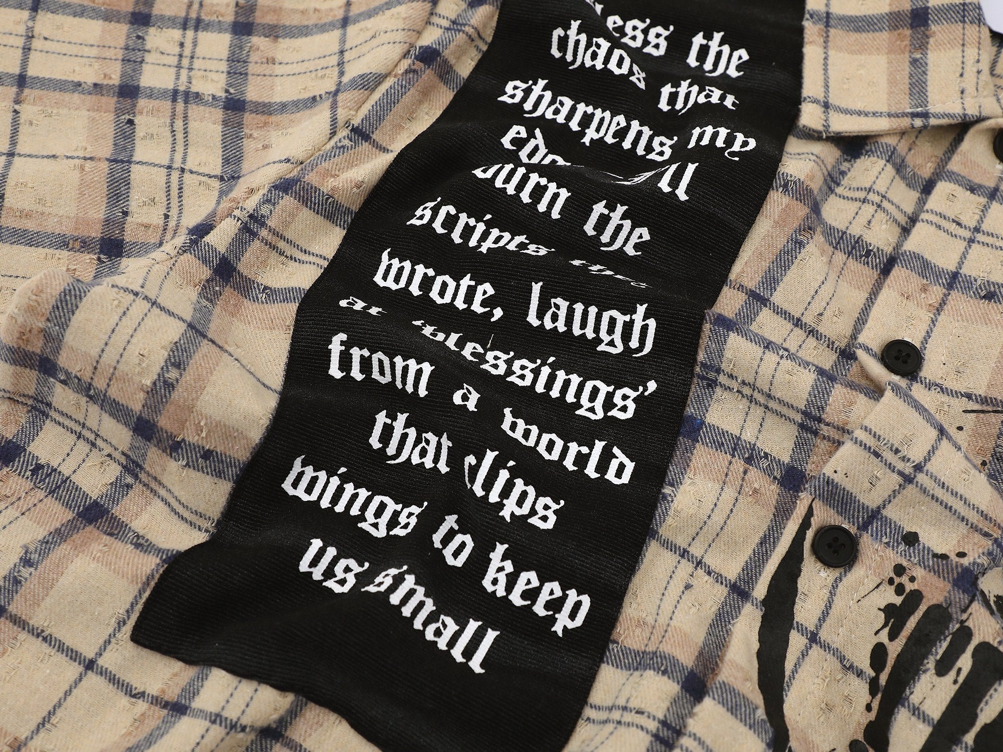 Omirad Burn The Script Graphic Plaid Shirt | Streetwear