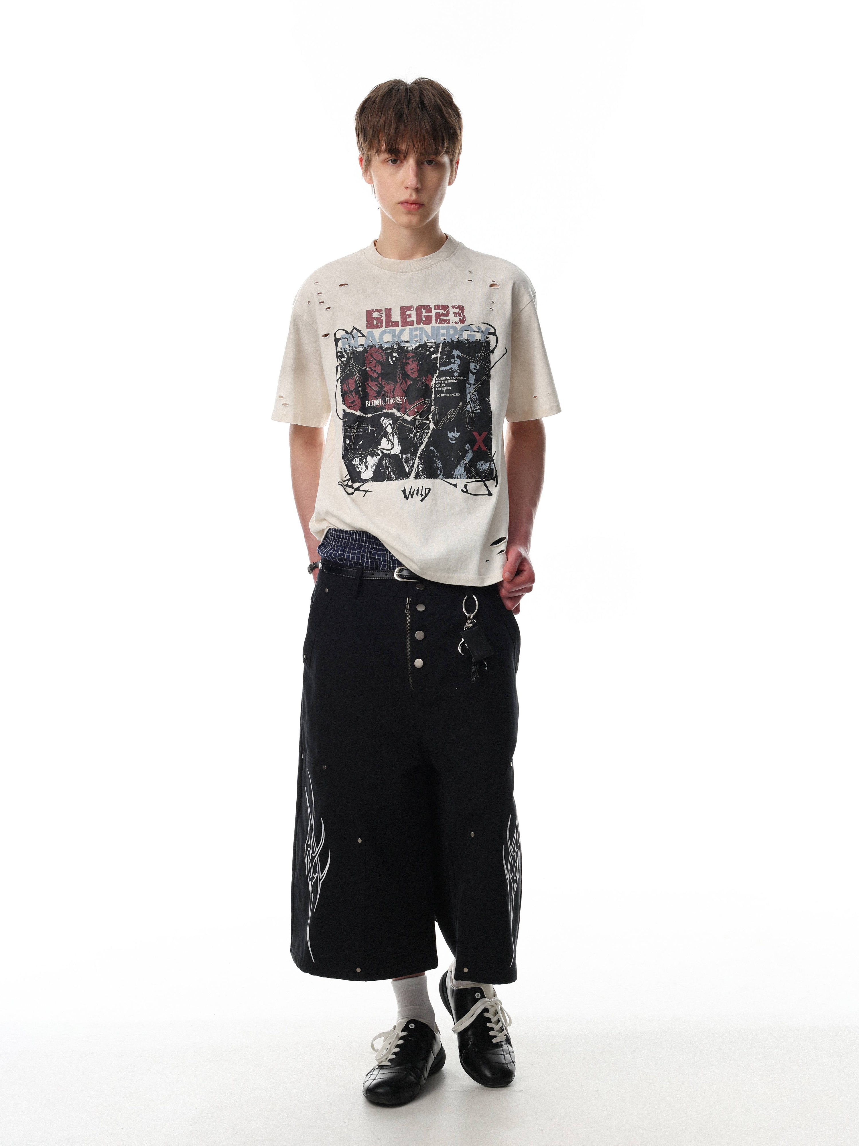 Omirad Wild Noise Vintage Distressed Graphic Band Tee