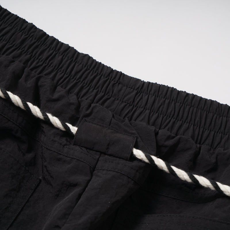 Tech Stripe Nylon Wide-Leg Cargo Pants | Streetwear