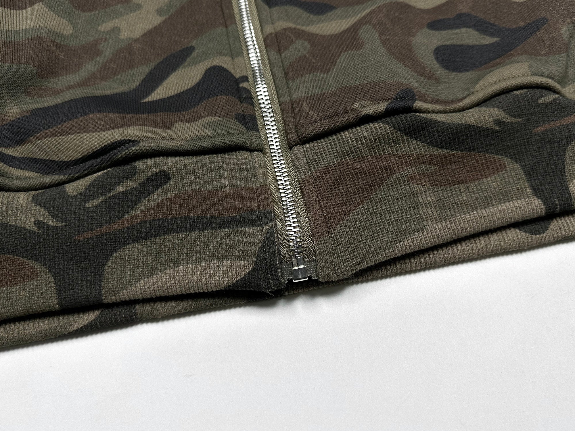 Camo Varsity Zip Hoodie | Military Print Streetwear