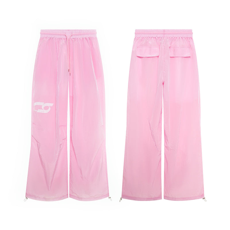 Omirad Sheer Nylon Wide-Leg Track Pants | Translucent Street Style