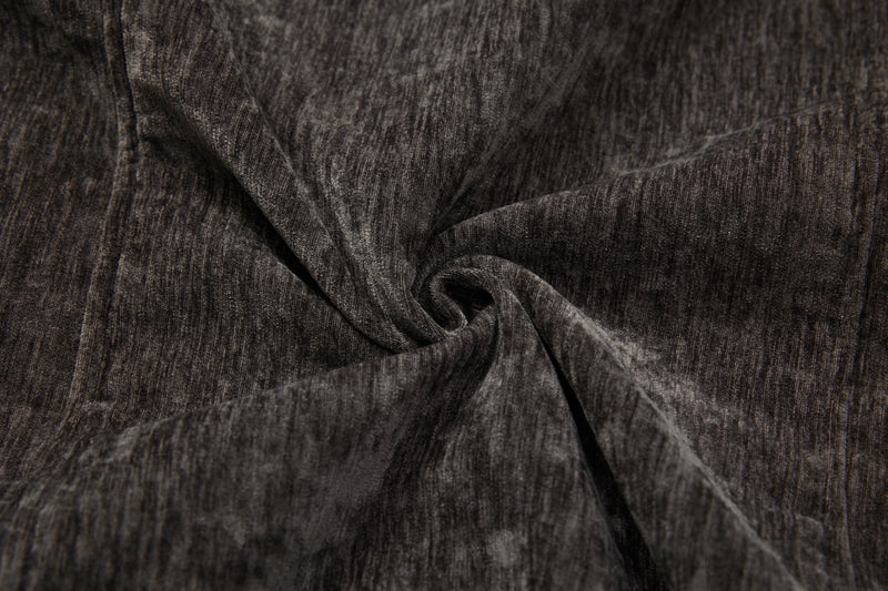 Omirad Chenille Bomber Jacket with Faux-Leather Collar