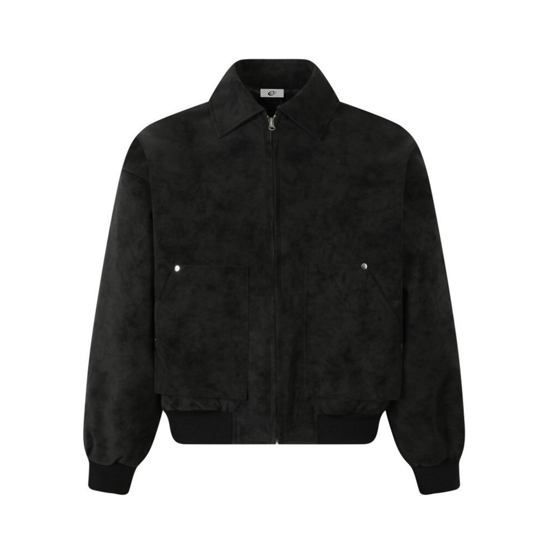 Omirad Vintage Suede Texture Bomber Jacket | Retro Workwear