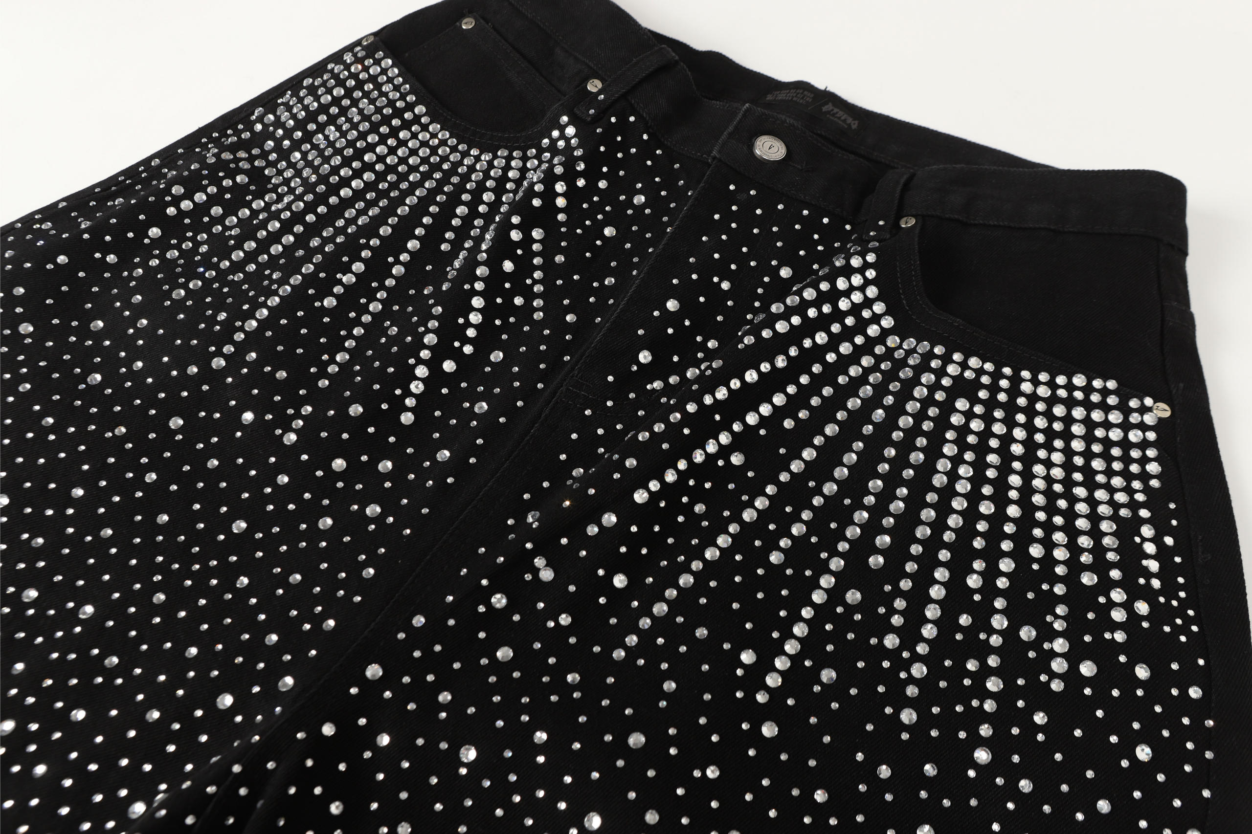 Rhinestone Galaxy Wide-Leg Jeans | All-Over Crystal Denim