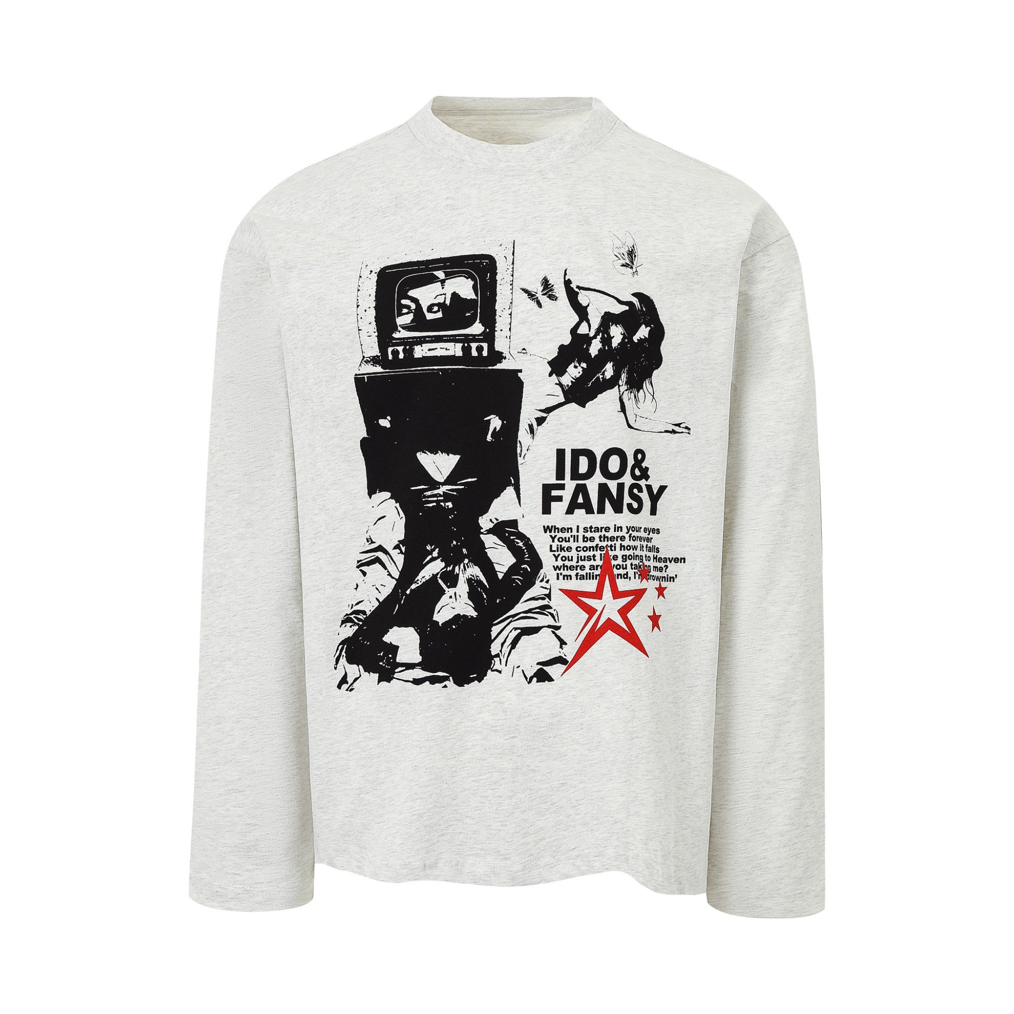 IDO& FANSY Graphic Collage Long-Sleeve Tee | Streetwear