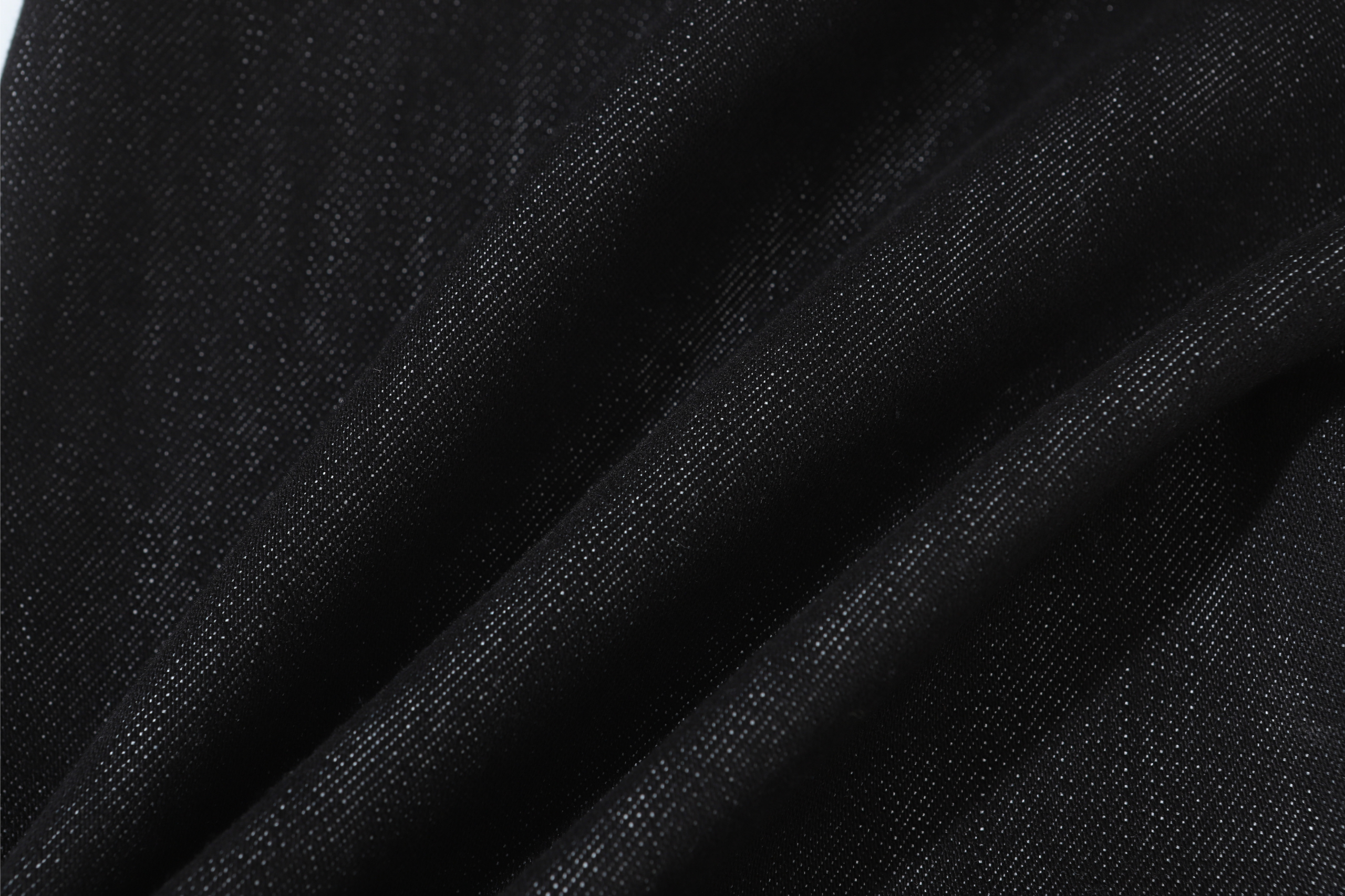Wide-Leg Black Denim Pants with Metal Buckle Closure