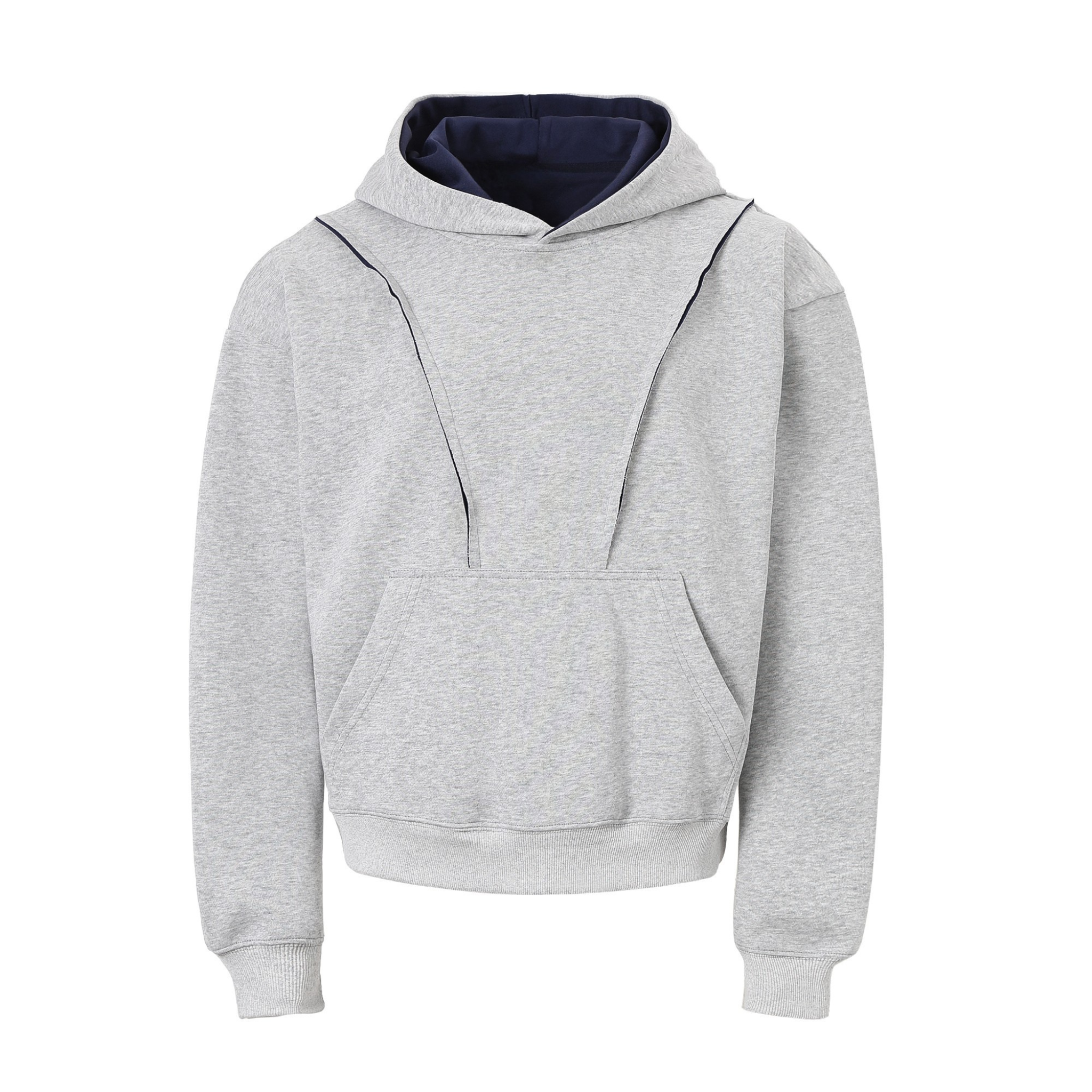 Contrast Hood Lining Panel Hoodie | Relaxed Athletic Fit