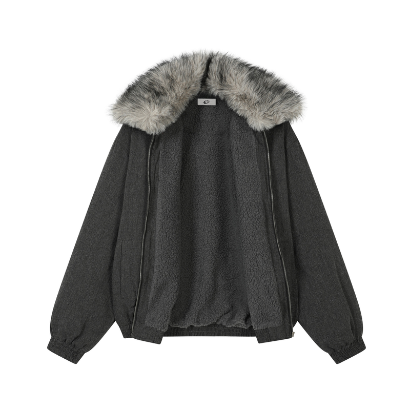 Omirad Faux Fur-Lined Sherpa Winter Jacket | Detachable Collar