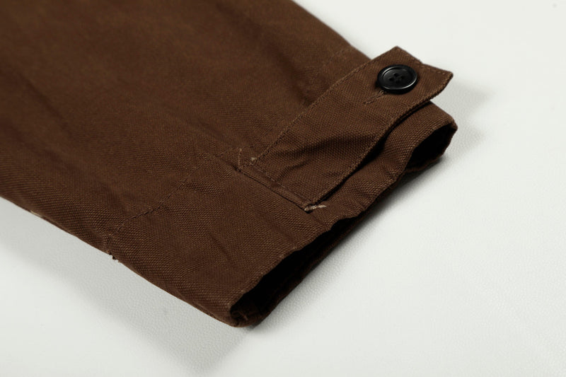 Metal Toggle Cotton Work Jacket | Utility Streetwear