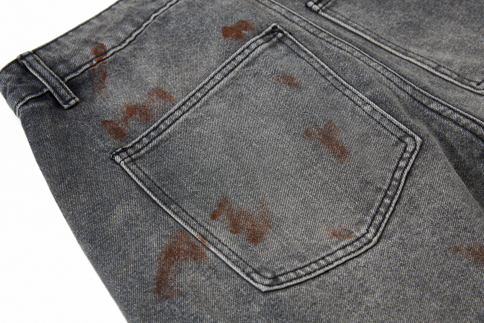 Painted Distressed Cargo Denim Pants | Wide-Leg Streetwear